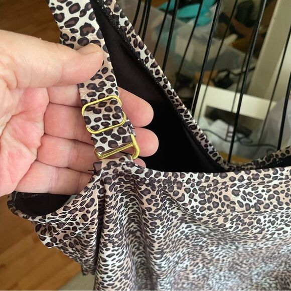 Caribbean Sand Cheetah Animal Print 1 Piece Tummy Control Plus Size Swimsuit 20W - Picture 5 of 8